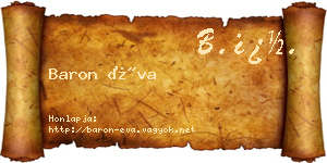 Baron Éva névjegykártya