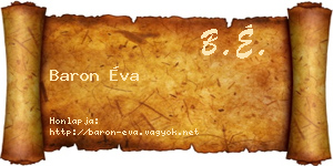 Baron Éva névjegykártya